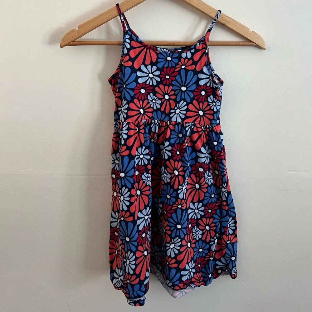 Jumping Beans Girls Floral Dress Size 8 | Navy Red Sleeveless Summer Dress